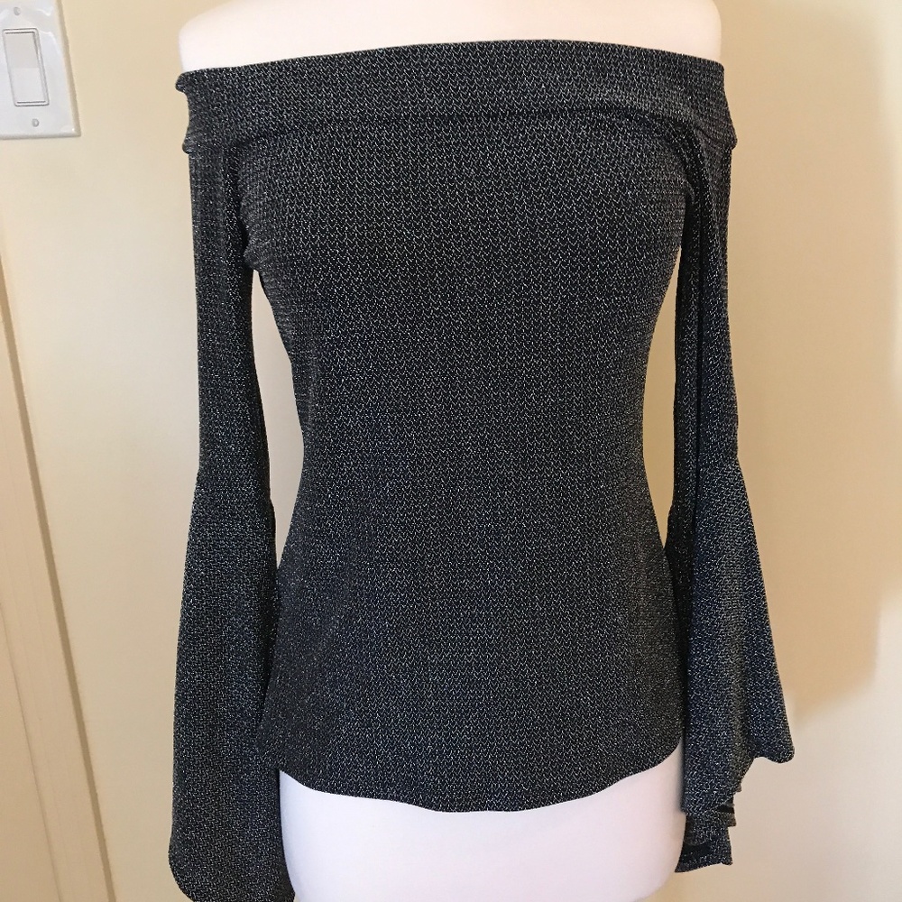 Metallic Off the Shoulder Top